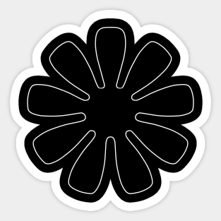Simple White flower Sticker